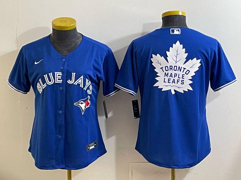 Women 2025 Toronto Blue Jays Blank Blue Game Nike MLB Jersey style 06